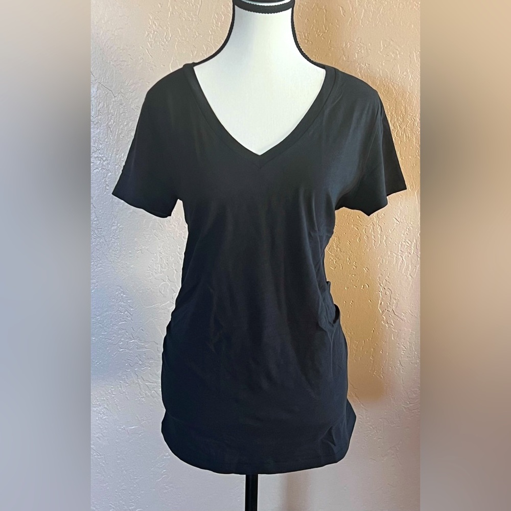 J. Crew Black V-Neck Short Sleeve Tee